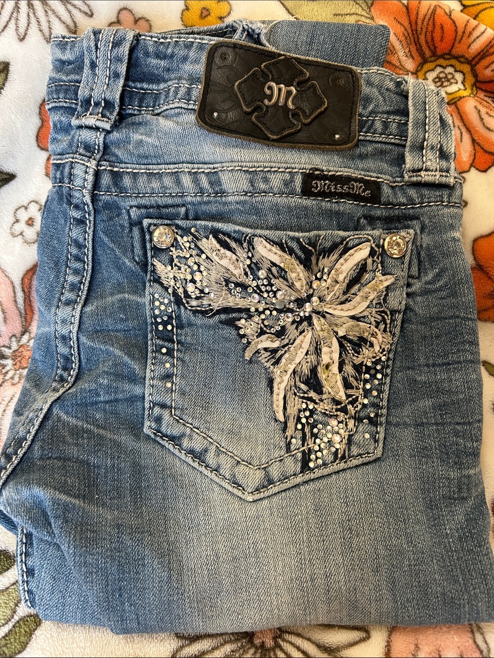Miss Me Light Blue Embellished Boot Cut Jeans